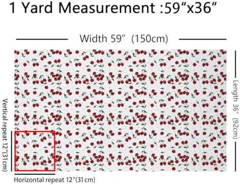 Feelyou Halloween Theme Soft Flannel Fabric by The Yard 2 Yards Skull Pattern Upholstery Fabric for Boys Girls Teens Pink Red Cherry-Shaped Skull Bones Print for Home DIY Projects, Indoor Decor