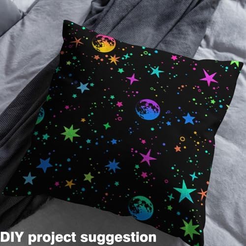jejeloiu Colorful Galaxy Fabric by The Yard Soft 3 Yards