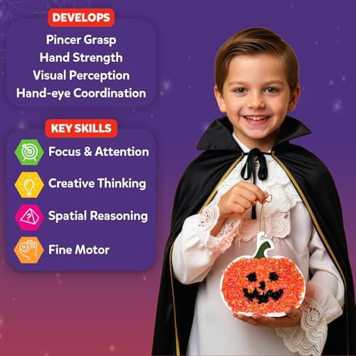 Skillmatics Poke-in Art – Halloween Decor, DIY Wood Craft Kit for Kids