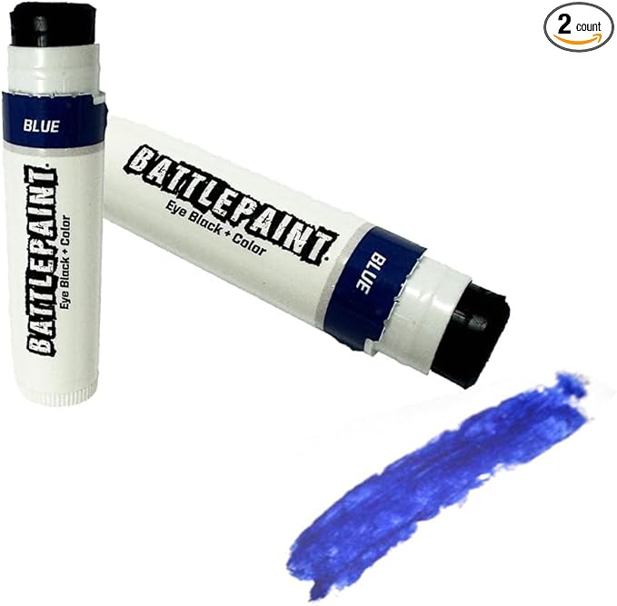 EyeBlack BattlePaint – Bright Colored Under Eye Black Grease for Pro Athletes and Super Fans – Baseball, Softball, Football – 2 Sticks
