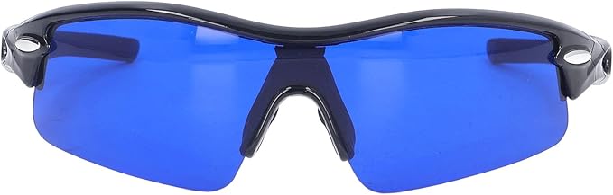 Golf Ball Finder Glasses, Polarized Blue Lens UV Proof Sun Protection Grass Filter with Glasses Cloth and Storage Bag, Ball Finding Filtering Sunglasses for Golfers(Black)