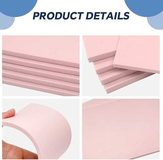 2 Pack 4"x6" Pale Pink Rubber Stamp Carving Blocks Pink Rubber Carving Blocks - Image 4