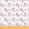 Girls Bow Upholstery Fabric for Chairs | Ribbon Bowknot Ballet Skirt Fabric by The Yard 109"x63", Ballerina Toe Shoe Kawaii Little Ballet Princess Outdoor Fabric