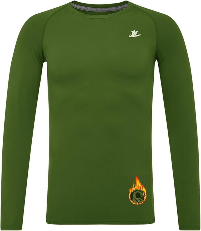 DEVOROPA Youth Boys Compression Thermal Shirt Long Sleeve Kids Fleece Baselayer Soccer Baseball Undershirt Slim/Regular/Husky