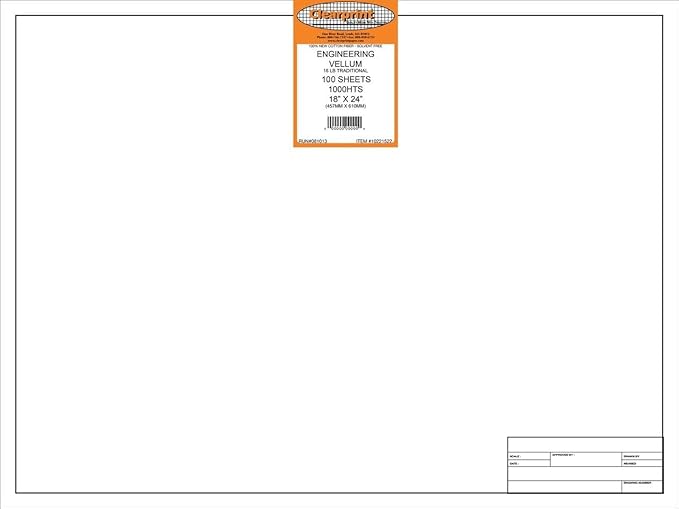 Clearprint 18" x 24" 1000H Design Vellum Sheets by Clearprint