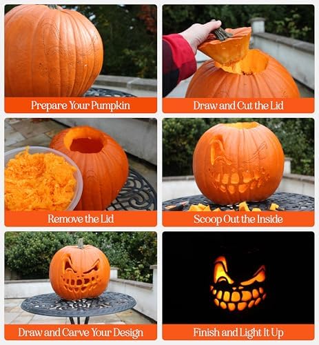 Premium Pumpkin Carving Kit - Stainless Steel - Use Year After Year