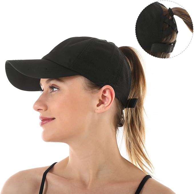 Cross Hat Womens Baseball Cap -Cross Ponytail Hat Baseball Cap