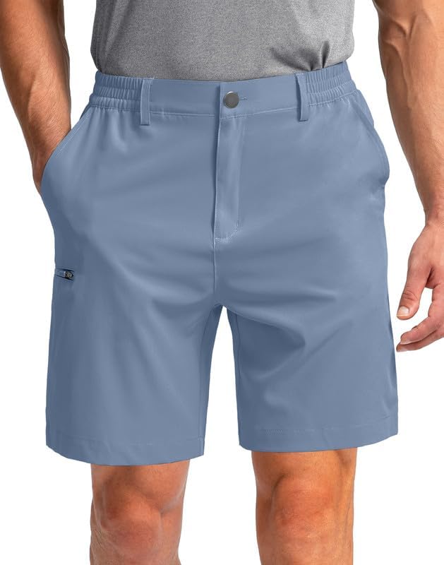 Pinkbomb Men's Golf Shorts with 6 Pockets Stretch Quick Dry Hiking Work Dress Shorts for Men