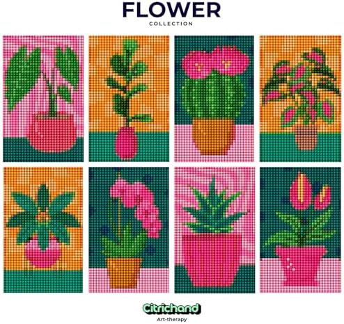 Citrichand Small Diamond Art Kits, Flower Collection 8 Pack for Adults