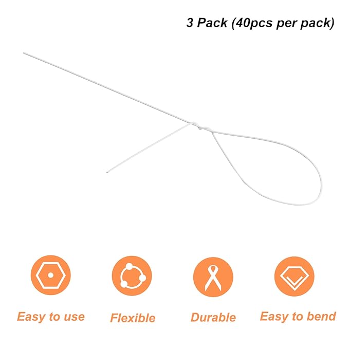 PATIKIL 32 Inch 22 Gauge Floral Stem Wire, 3 Pack/120 Pieces Bouquet Stem Paper - Image 3