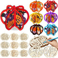 Yalikop 72 Pcs Halloween Kids Wood Crafts, 4.7 x 4 in, Pumpkin