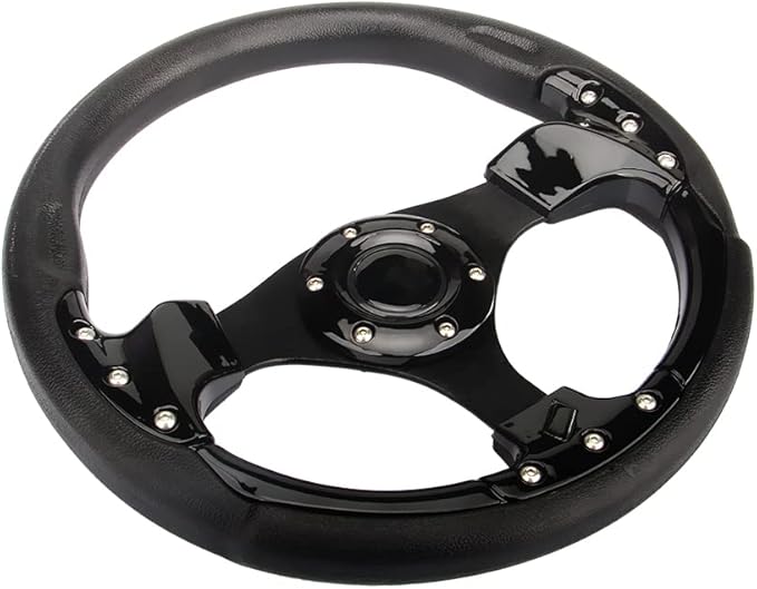Golf Cart Steering Wheel Universal Design for Most Golf Cart Club Car DS and Precedent 12.5 inch Black EZGO Yamaha Steering Wheel