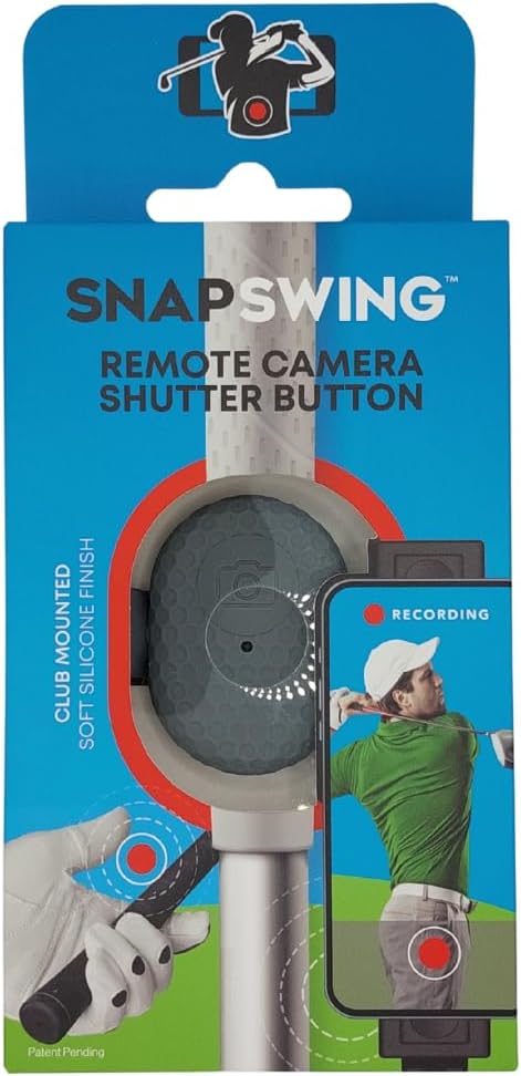 SnapSwing Hands-Free Golf Swing Recorder – Instantly Film Every Swing from Your Club Grip – Fix Your Swing Faster Without a Coach – Bluetooth Remote, Fits Any Golf Club