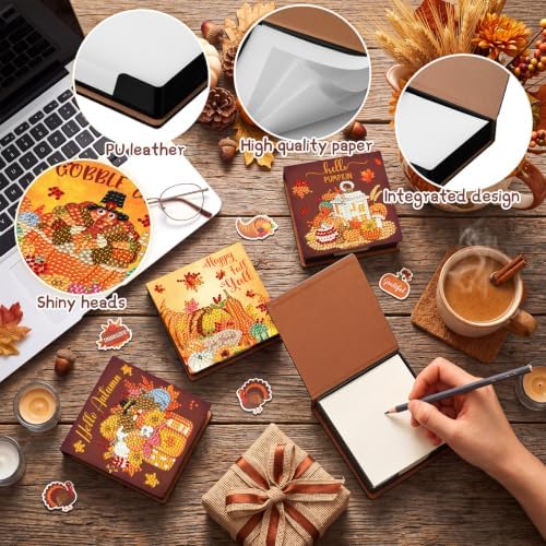 Saillong Thanksgiving 4 Pcs Diamond Painting Note Box Kit Sticky Note Holders