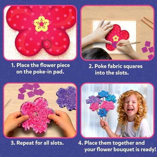 Skillmatics Poke-in Art – Flower Bouquet, Wood Craft Kit, Gift for Kids