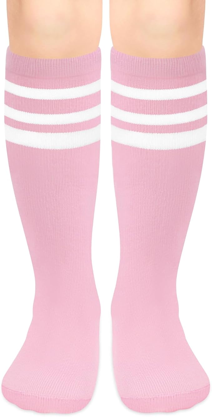 Olreco 1 Pack Toddler Kids Youth Soccer Socks Girls Boys Baseball Socks Youth Knee High Softball Football Accessories Cotton
