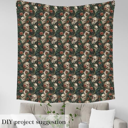 Feelyou Sugar Skull Fabric By The Yard Kids Decorative Soft