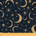 Stars Moon Fabric by The Yard,Boho Galaxy Constellation Soft Polyester No Stretch Fabric,Moon Sky Decorative Fabrics,Navy Crafts & Sewing Supplies DIY Fabrics,2 Yards,72" L x 59" W
