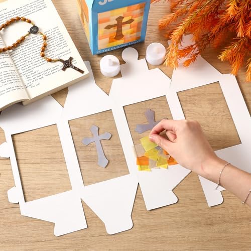 Simgoing 12 Sets Jesus is The Light Sunday School Lantern Crafts