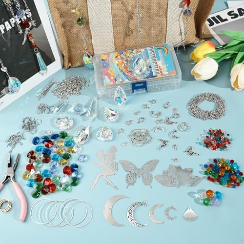 Sun Catcher Kit for Adults 440Pcs DIY Suncatcher Prism Crystal Hanging Deco