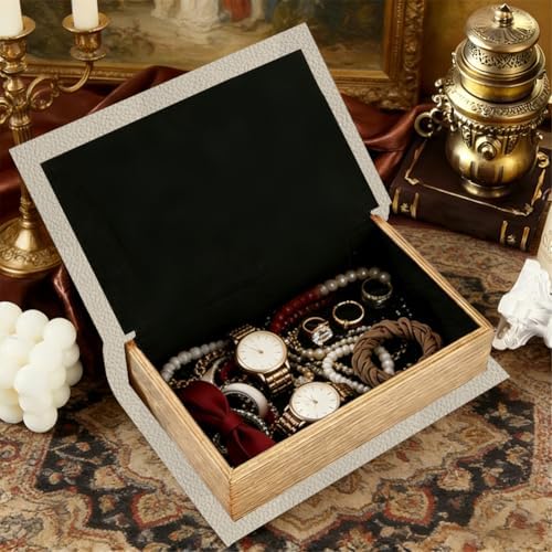 Faux Book Storage Box Floral 9.1 x 5.9 x 2 Inch Vintage Faux Book Boxes Butterfly Flower Teacup Decorative Storage Organizers for Jewelry Trinket Wedding Keepsake Photos Bookshelf Decor