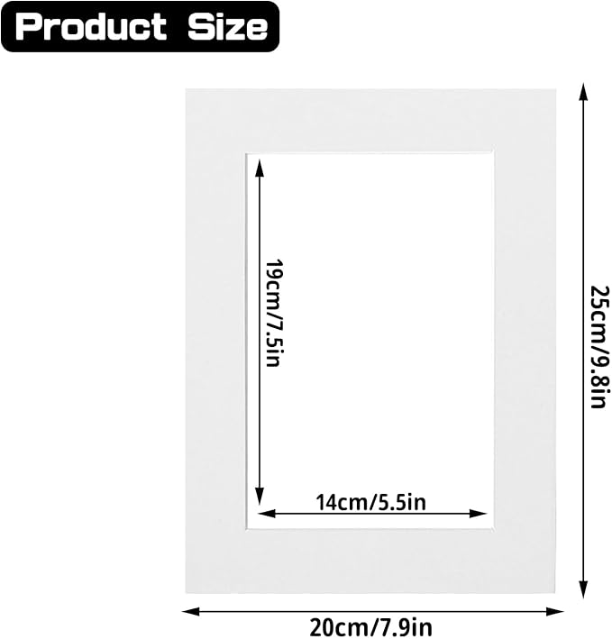 18 Pack Picture Mats, 8x10 for 6x8 Picture Frame Mats, Acid Free Core Bevel Cut - Image 2