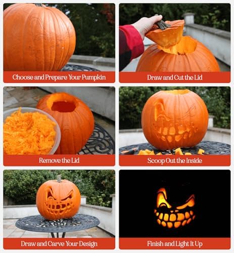 Halloween Pumpkin Carving Kit Case - Complete Pumpkin Carving Set With Saw Pumpkin Carving Knife - Halloween Pumpkin Carving Tools - Pumpkin Garnishing Knives