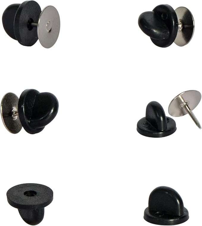 60 Pairs Rubber Pin Backs, 9mm×10mm Butterfly Clutch Backings, Craft Making by Unknown