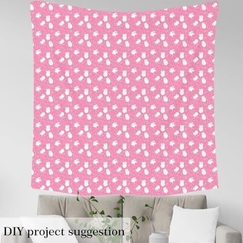 Feelyou Pink Halloween Soft Flannel Fabric by The Yard Cute Ghost Upholstery Fabric for Sewing Crafting Trick or Treat Indoor Decor for Home DIY Projects 2 Yards