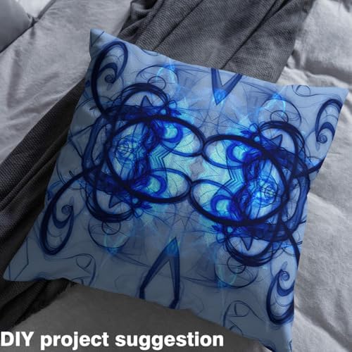 Blue and Cyan Kids Fabric by The Yard 3 Yard Abstract Lines Upholstery Fabric for Chairs Bedroom Decor Geometric for Home DIY Projects, Waterproof Indoor Outdoor Decor Modern Art Blue