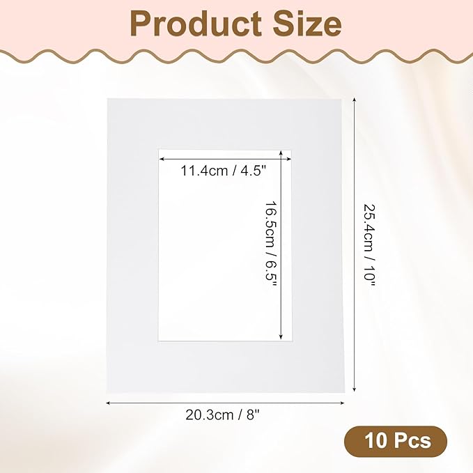 uxcell 10Pcs Picture Mats, 8 x 10 Mat Board Center - Image 2