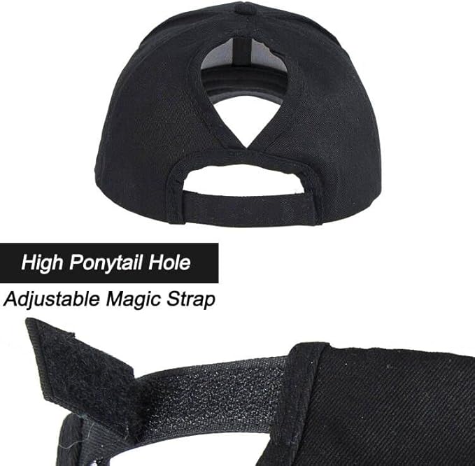 High Ponytail Baseball Hat - Women Messy Bun Hat, Sun Protection Ponycaps Retro Cap