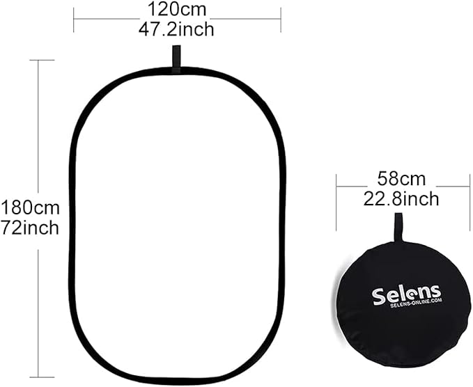Selens Oval Light Reflector Diffuser, 47x70.8inch/120x180cm Collapsible Soft - Image 6