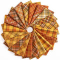Hahafelt 10 Pcs Fall Plaid Quilting Fabric Bundles 20 x 20 Inch