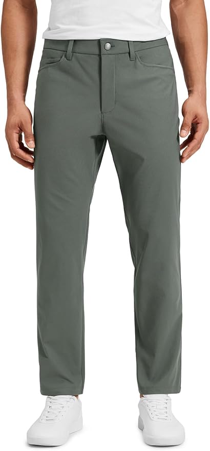 CRZ YOGA All Day Comfy 5-Pocket Golf Pants for Men - 28"/30"/32"/34" Quick Dry Lightweight Casual Work Stretch Trousers