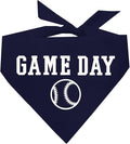 Game Day Dog Bandana | 100% Cotton Adjustable Triangle | Made in USA | Baseball| Sports | Biggest Fan | Game Day | Navy, X-Small (1054)