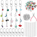 Tondiamo 286 Pcs Silver Keychain Charm Making Kit DIY Bag Charm