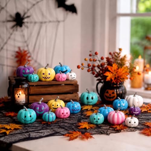 50 Pcs DIY Pumpkin Painting Kit for Fall Halloween 42 Foam Pumpkins Crafts