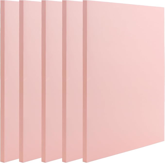 ZOENHOU 5 PCS 8.3 x 11.8 Inch Pink Large Rubber Stamp Carving Linoleum Blocks by ZOENHOUDIRECT