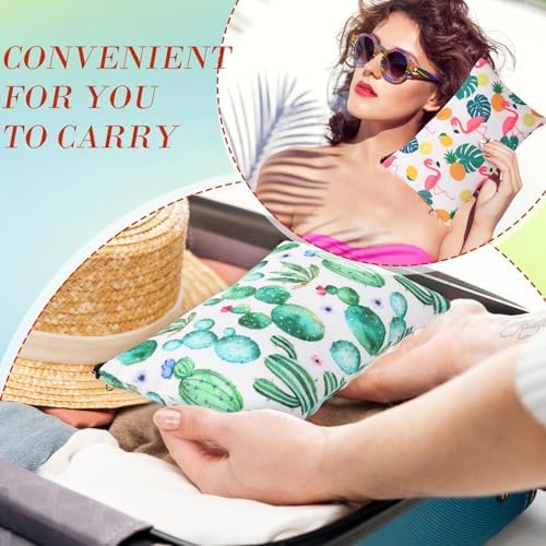 Eccliy 20 Pcs Summer Makeup Bag Cosmetic Bag Canvas Gifts Summer Themed Accessories for Girls Toiletry Pouch with Zipper for Women Party Shopping Home Travel, 8 x 5 Inch