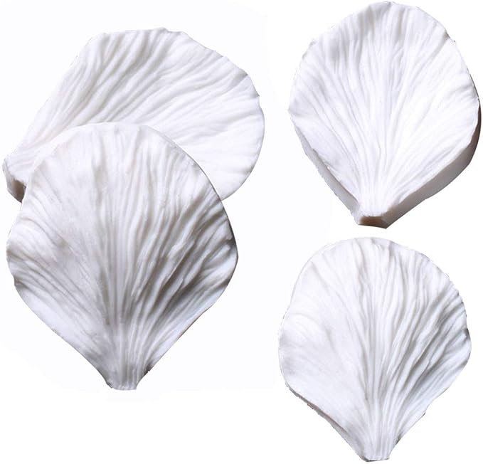 KALAIEN 5pcs Stainless Steel Peony Cutter 2pcs Fondant Silicone Mold Gumpaste - Image 3
