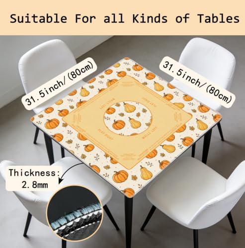 Orange Pumpkin Fall Mahjong Mat 31.5x31.5Inch