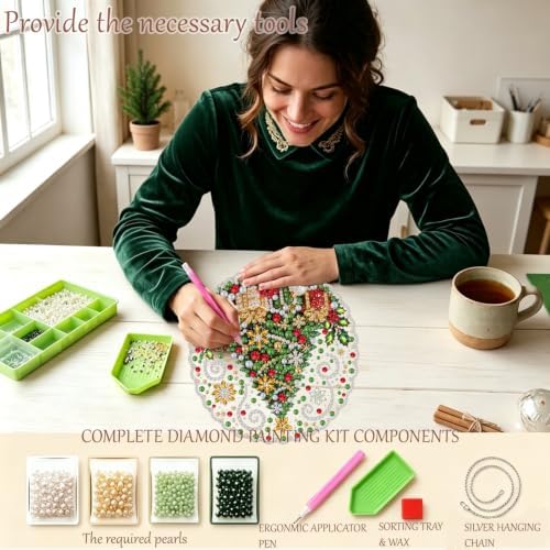 AIBOERL Pearl Diamond Art Kits for Adults, Acrylic Hanging Suncatcher