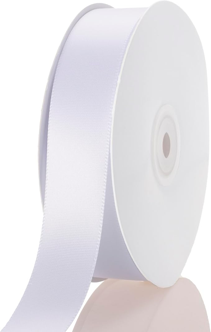 1 Inch White Ribbon, 50 Yards Craft Polyester Satin Ribbon Perfect by Unknown
