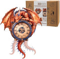 3D Puzzles for Adults Wooden Fire Dragon Puzzle Clock Adult Crafts