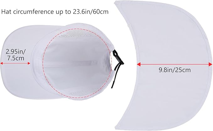 BASSDASH UPF 50+ Foldable Fishing Hat Baseball Cap with Removable Neck Flap Portable for Men Women Golf Hiking