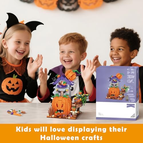 Halloween Pumpkin House Mini Building Blocks Set