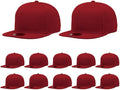 ZH Plain Flat Brim Snapback Baseball Caps Adjustable Blank Baseball Caps Wholesale 12 Pack