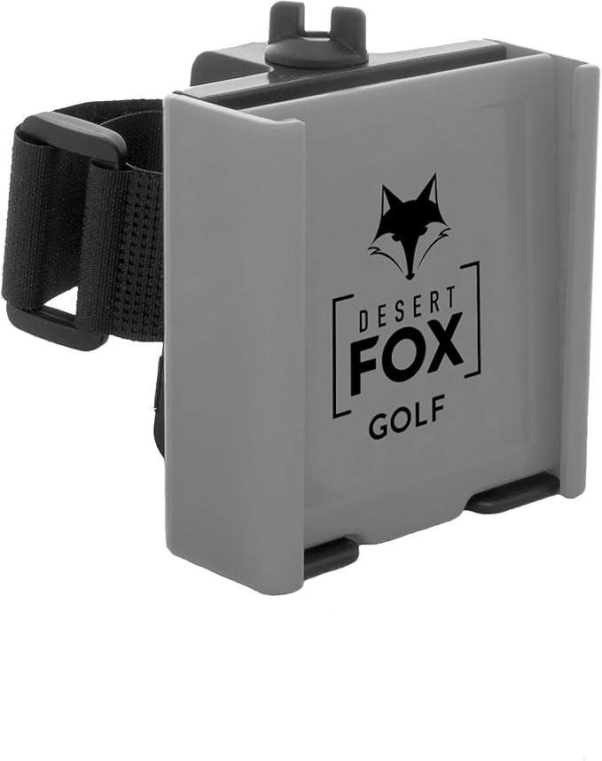 DESERT FOX GOLF Phone Caddy – American Flag Golf Cart Phone Holder – Secure Velcro Mount, One-Hand Access, Universal Fit, Patriotic Golf Accessories (Green Line)