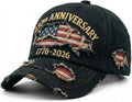 USA 250th Anniversary Hat, Adjustable 250th Anniversary Printed Patriotic Baseball Caps, Tribute Retro Washed Hat